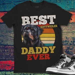 Rottweiler Dog Best Dog Daddy Ever Father's Day Vintage T-shirt Unisex